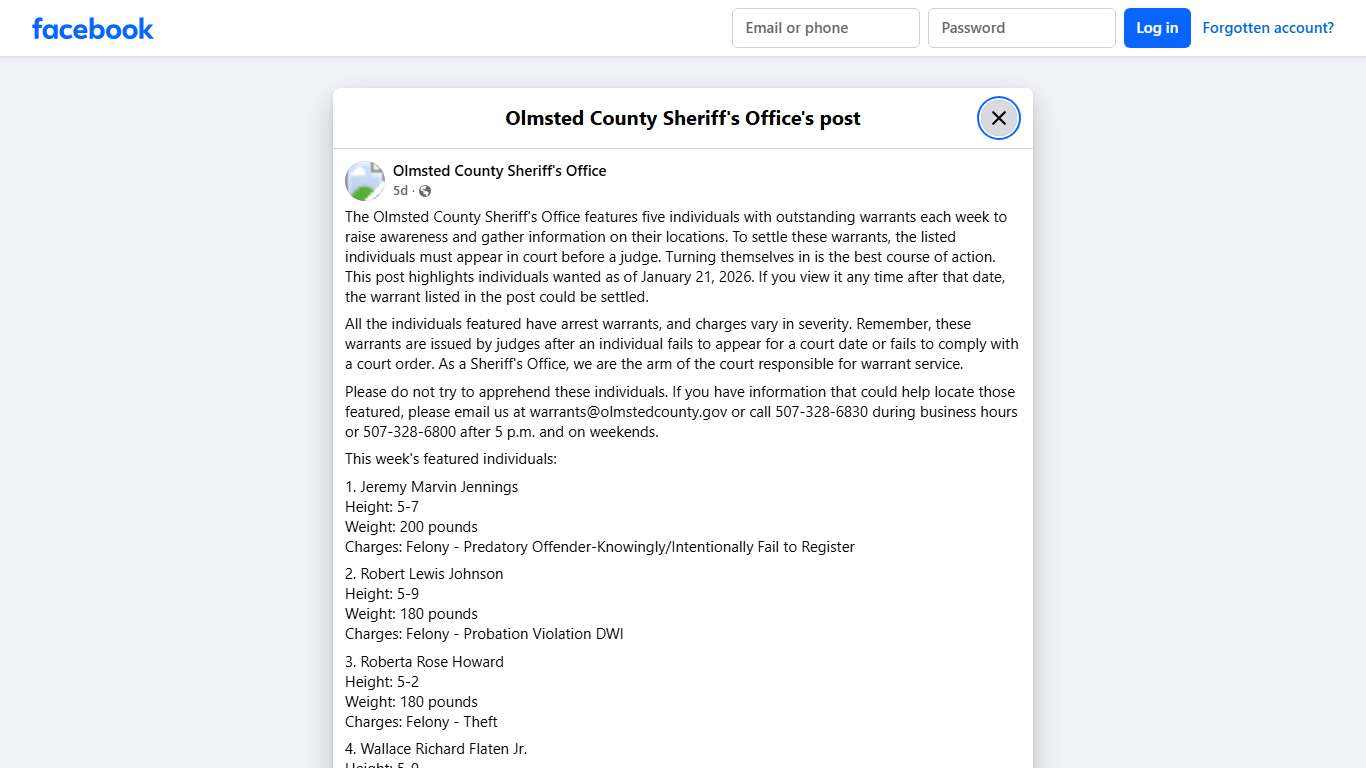 The Olmsted County... - Olmsted County Sheriff's Office Facebook